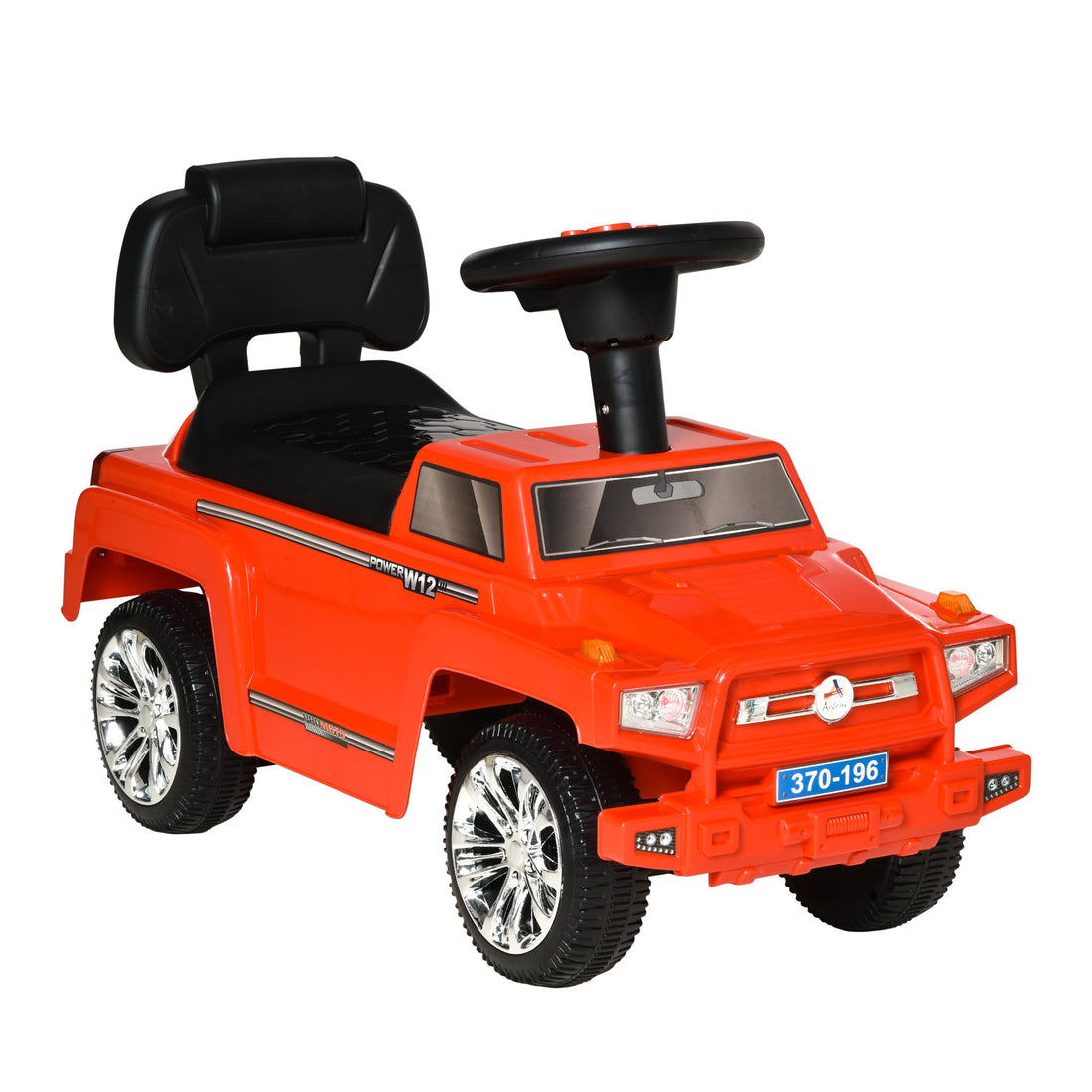 Aosom Kids Ride On Push Car, Suv Style Sliding Walking Car For Toddle With Horn, Music, Working Lights, Hidden Storage And Anti Dumping System, Red Red Plastic