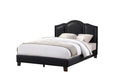 Full Bed In Black Full Black Light Brown Panel Faux Leather Faux Leather