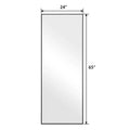 65*24 Inch Floor Mirror Full Length Mirror Ultra Thin Aluminum Alloy Frame Modern Style Standing Hanging Mirror Wall Mounted Mirror Black Modern Glass Metal