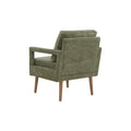 Mid Century Armchairaccent Chair With Chenille Armrest & Soft Cushion For Living Room, Bedroom, Home Office, Study, Forest Green Green Foam Wood Fabric