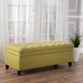 Juliana Storage Ottoman Green Fabric