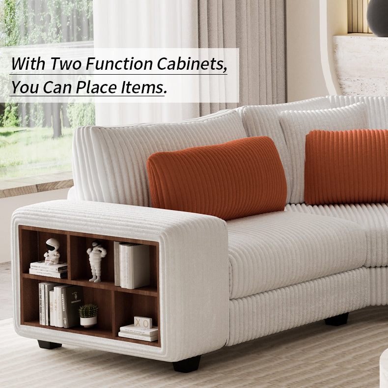 Modular Sectional L Shaped Sofa With Armrest Wooden Frame Locker, Stylish And Comfortablecream Style, Beige Beige Primary Living Space Soft Modern Wood 5 Seat
