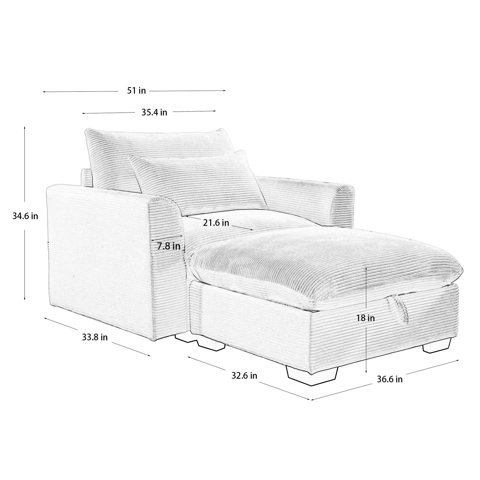 Green Corduroy Sofa Couch, Modular Couch With Storage Ottoman, Couch Deep Seat Couches For Modern Living Room Apartment Office Green Corduroy 1 Seat