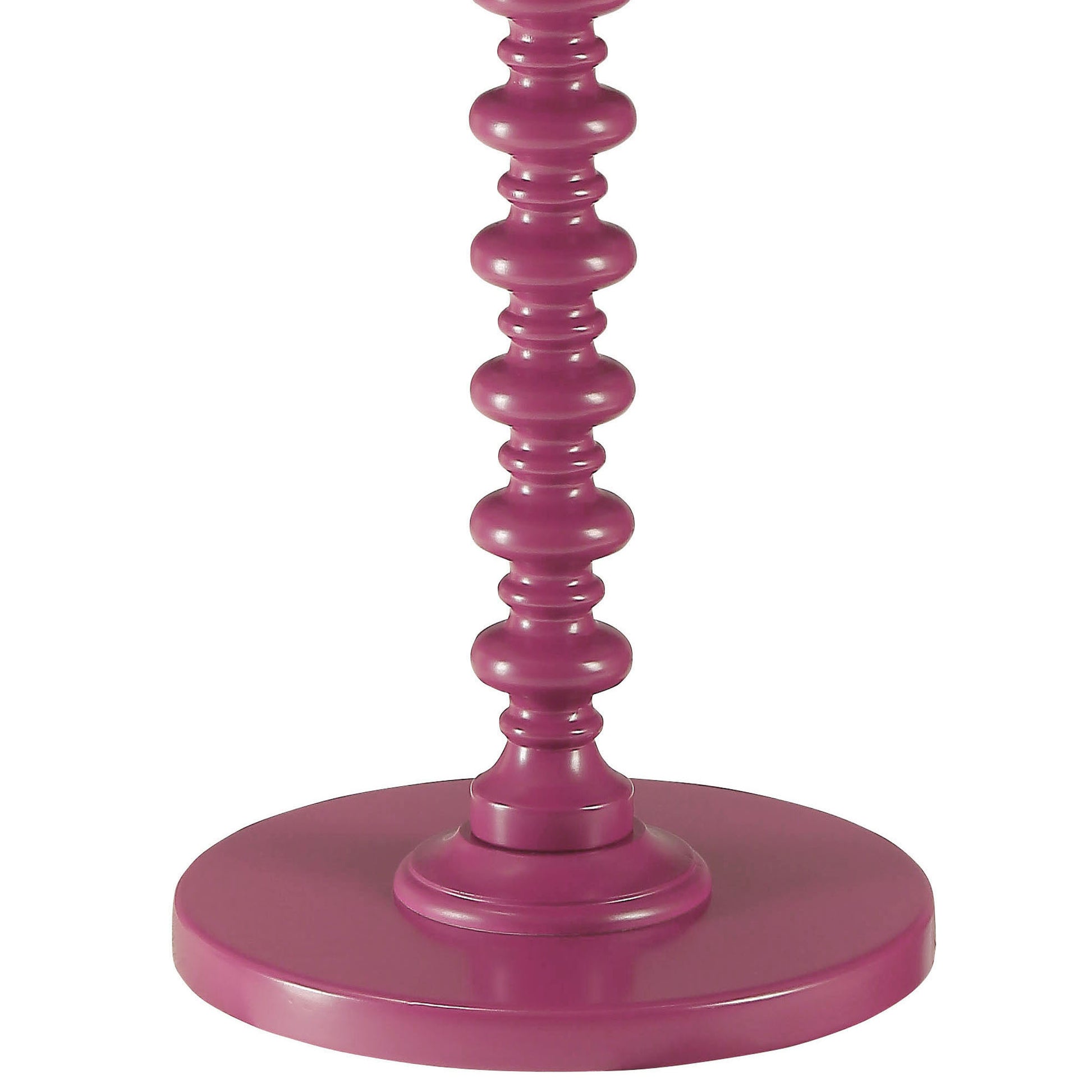 Purple Accent Table With Pedestal Base Purple Primary Living Space Round Solid Wood Mdf Pedestal