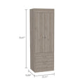 Lisboa 2 Door Armoire Light Gray Light Gray Particle Board