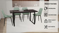 Mdf Black Wooden Dining Table And Modern Dining Chair 4 Piece Set, Medieval Wooden Kitchen Dining Table Set, Rectangular Metal Base, Dining Table And Suede Chair Brown Green Mdf