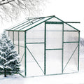 Polycarbonate Greenhouse,6'X 8' Heavy Duty Walk In Plant Garden Greenhouse For Backyard Outdoor Green Aluminum
