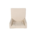 Dining Chair Beige Wood Fabric