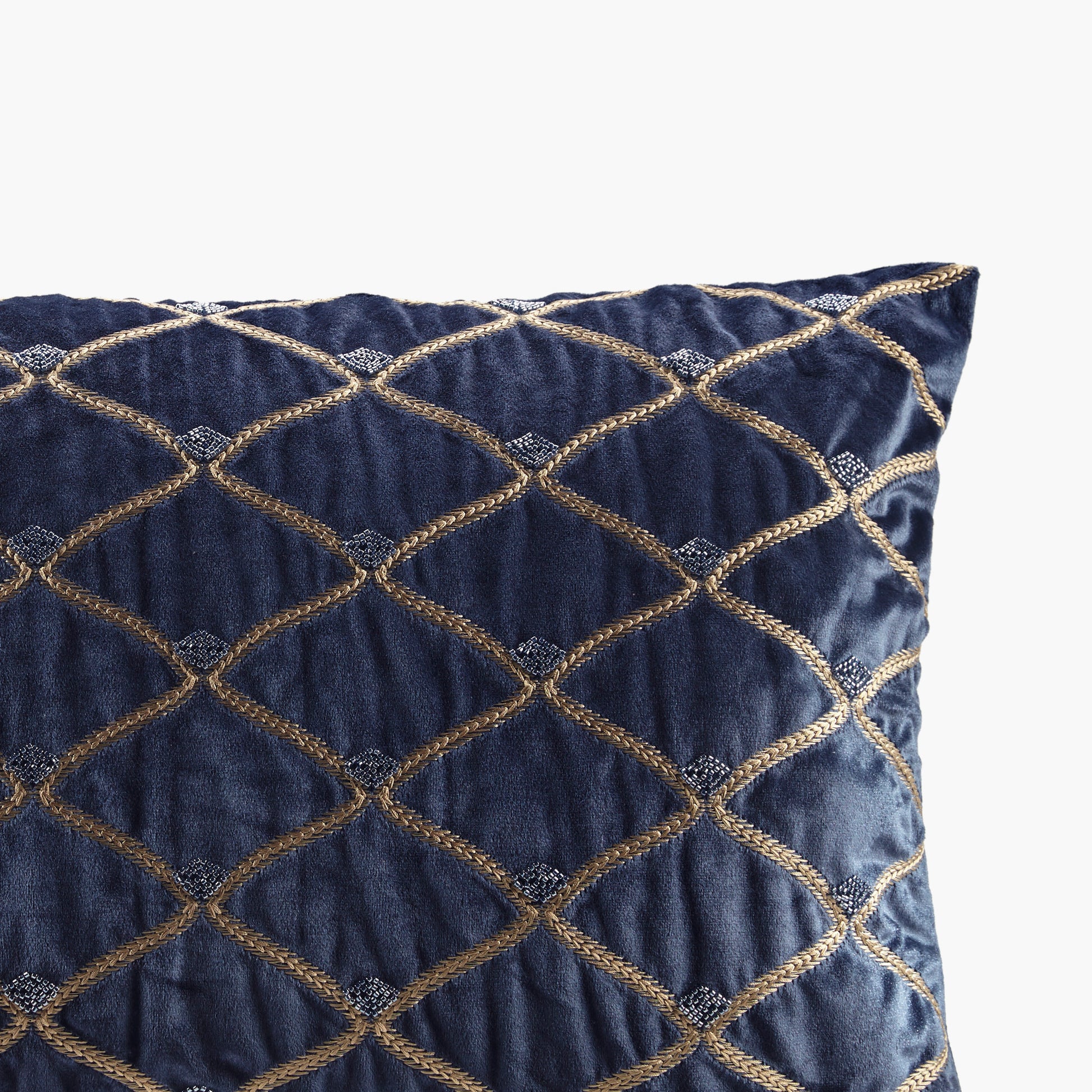 Oblong Decor Pillow Navy 22X15" Navy Cotton
