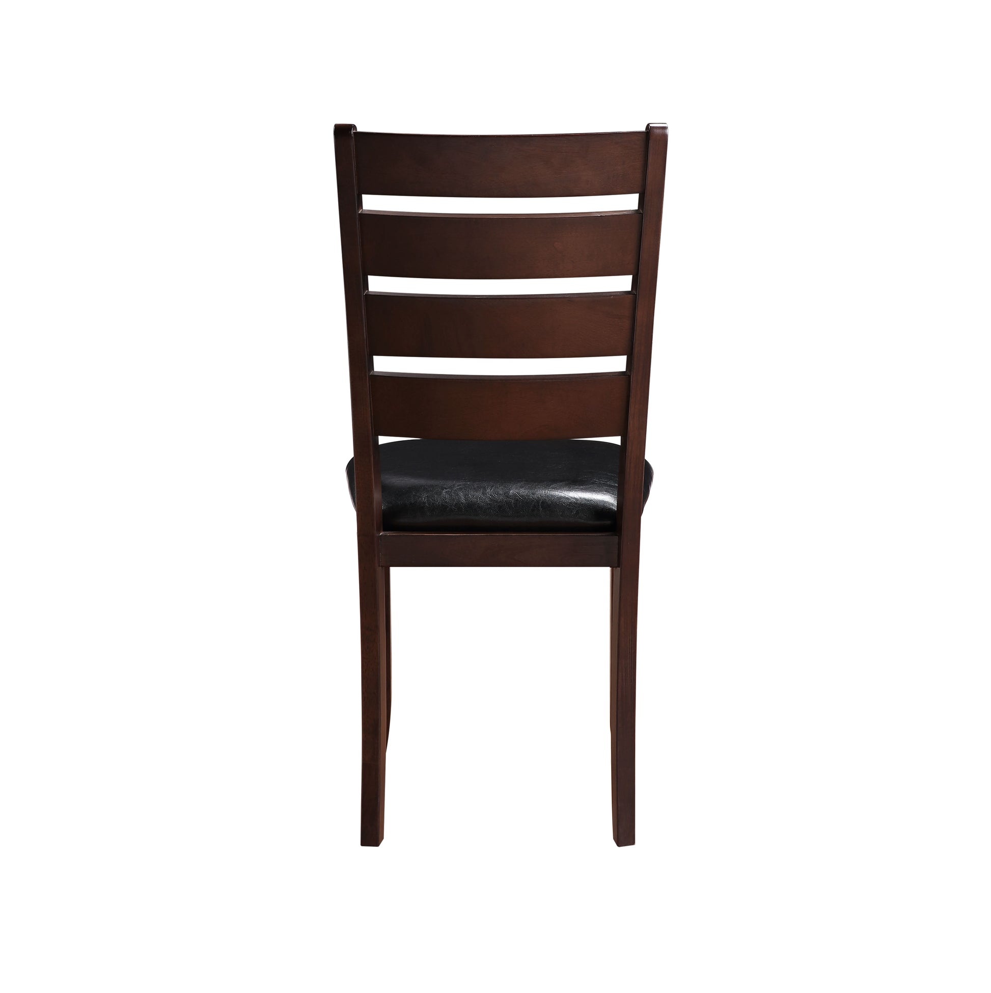 Urbana Black Synthetic Leather & Cherry Finish Side Chair Set Of 2 Cherry Synthetic Wood