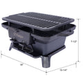 Oval Cast Iron Grill Outdoor, Portable Charcoal Grill And Tabletop Cast Iron Set 100% Cast Iron, Enameled, Durable, Small Charcoal Grill, Camping Stove, Hibachi Grill Black Iron