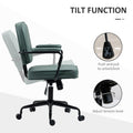 Vinsetto Home Office Chair With Adjustable Height And Tilt, Green Green Polyester
