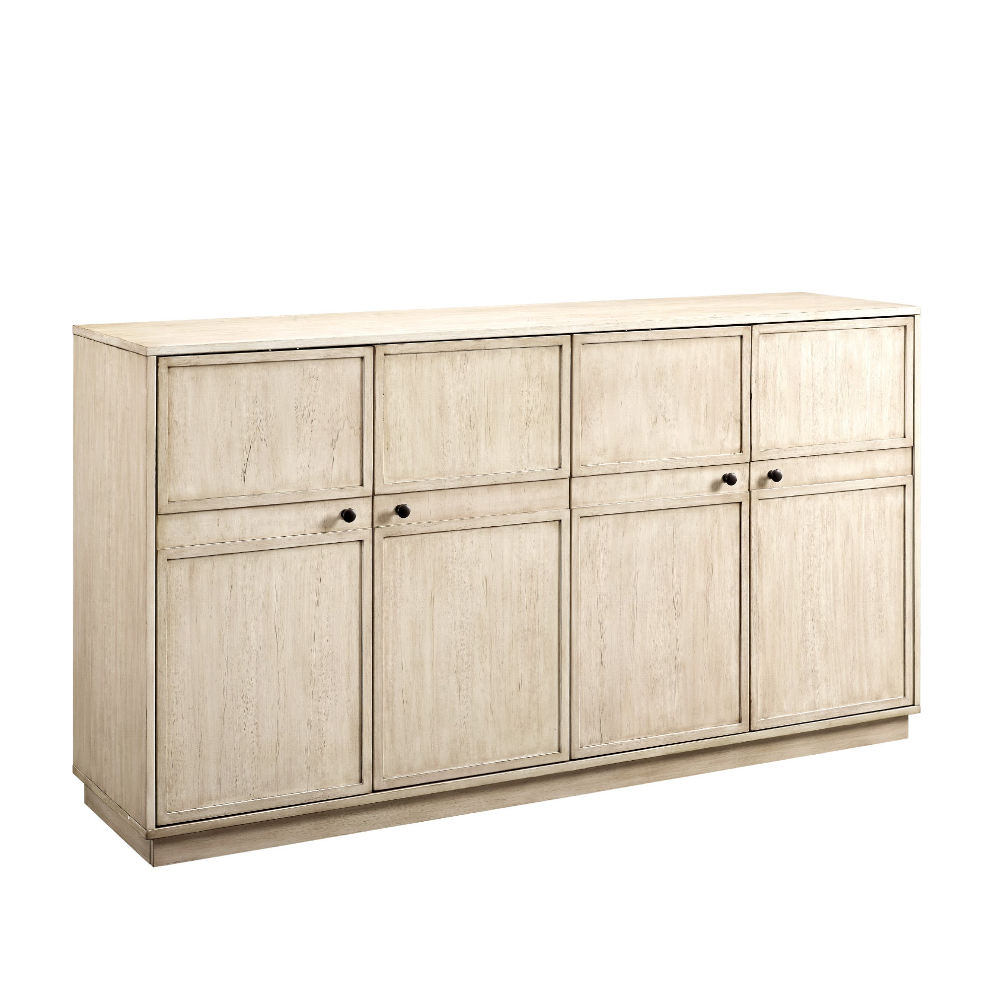 Classic Framed 4 Door Sideboard Birch Light Brown Mdf