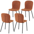 Brown Faux Leather Dining Chairs Set Of 4,Mid Century Modern Upholstered Pu Leather Chairs,For Kitchen Dining Room Brown Dining Room Foam Dry Clean Modern Dining Chairs Set Of 4 Or More Pu