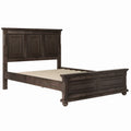 Traditional Town And Country Style Pinewood Vintage Queen Bed, Rich Brown Queen Brown Pine