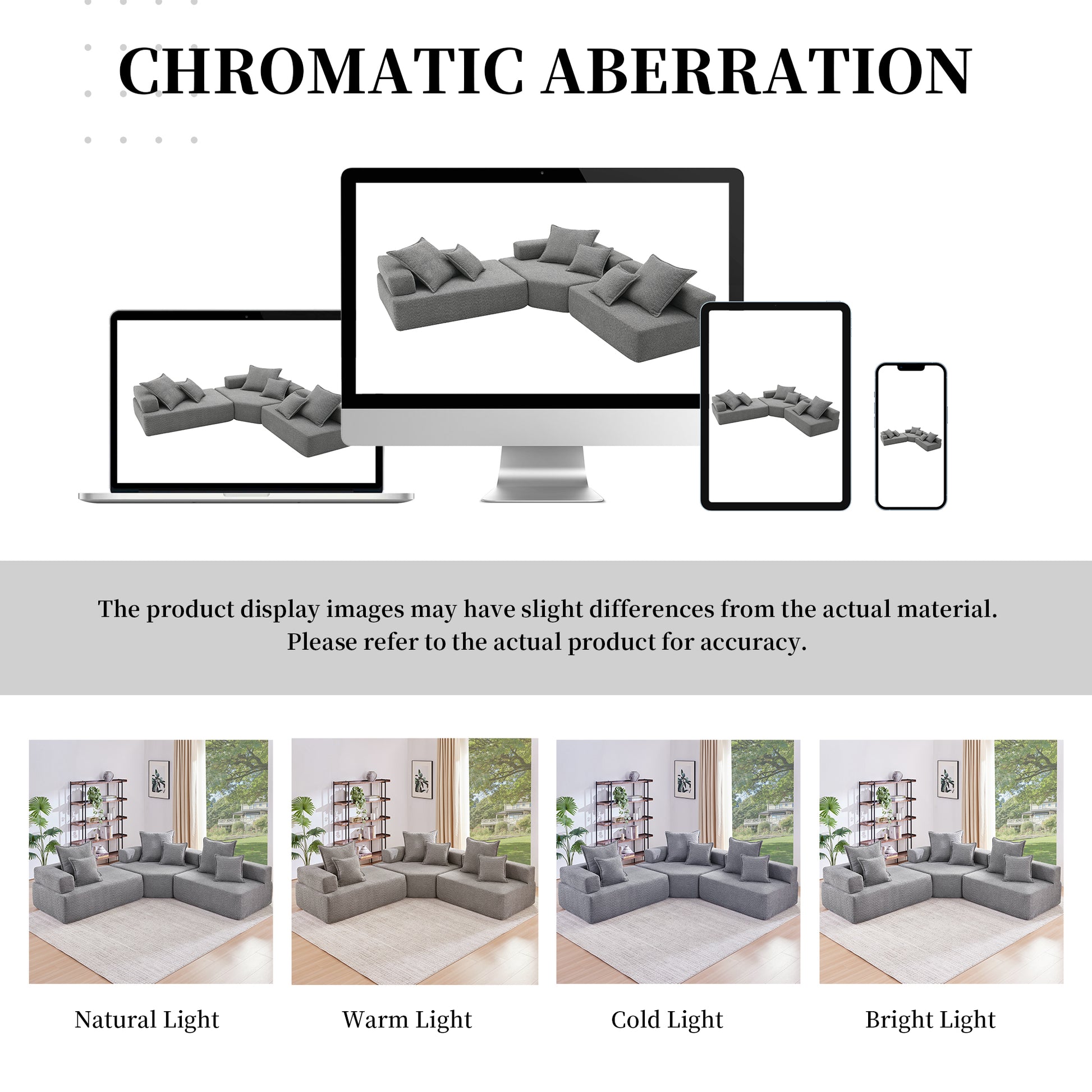 Oversized Modular L Shaped Sectional Sofa,Luxury Boucle Floor Couch Set,Convertible Sleeper Couch,Spacious Foam Filled Sofa Bed For Living Room,3 Pc Free Combination,2 Colors Gray Boucle 5 Seat