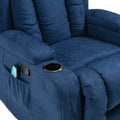 Massage Recliner Navy Blue Fabric