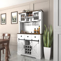 Farmhouse Bar Cabinet With Sliding Barn Door, 70