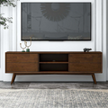 Caroline Mid Century Modern Style Walnut Tv Stand Up To 72