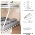 Adam Twin Over Full Metal Bunk, White Full Box Spring Not Required White Metal Bedroom Bunk Metal Metal