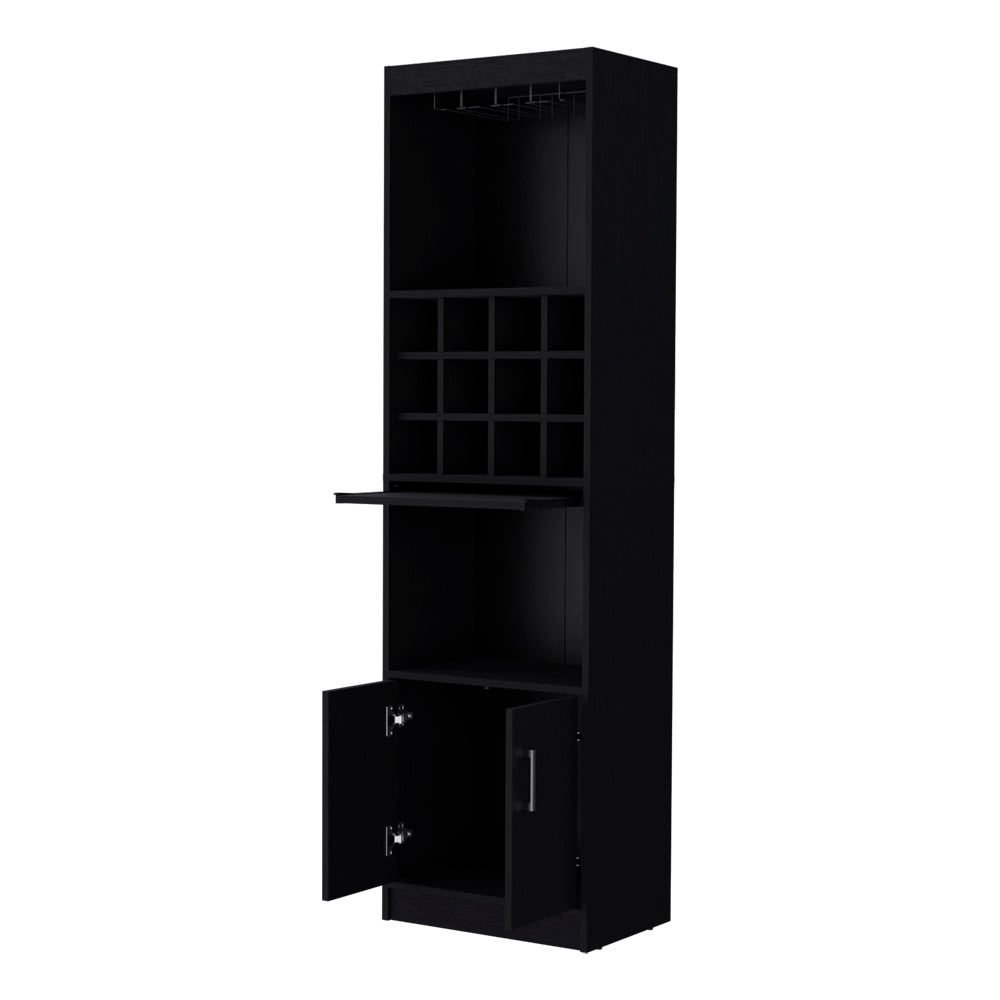 Bar Cabinet Fulton, Living Room, Black Black Particle Board Engineered Wood