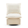Detachable Off White Chenille Single 360 Swivel Rocking Rocker,360 Swivel Sofa Chair & Single Sofa Lounge, Comfortable Seating For Living Room & Bedroom,Off White Sofa 1Pc Off White Primary Living Space Modern Foam Chenille