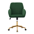 Ty Adjustable Office Chair, Home Bedroom, Ergonomic Swivel Chair, Backrest Seat, Comfortable For Long Sitting Green Velvet