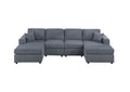 Stunning Modern Dark Gray 2Pc Sectional Set Corduroy Couch Laf And Raf Chaise Armless Loveseat Living Room Furniture Dark Gray Primary Living Space Cushion Back Contemporary,Modern U Shaped Rubberwood Corduroy 6 Seat