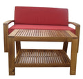 Grenadaseat Coffee Table Red Cushion Teak Wood Waterproof Fabric