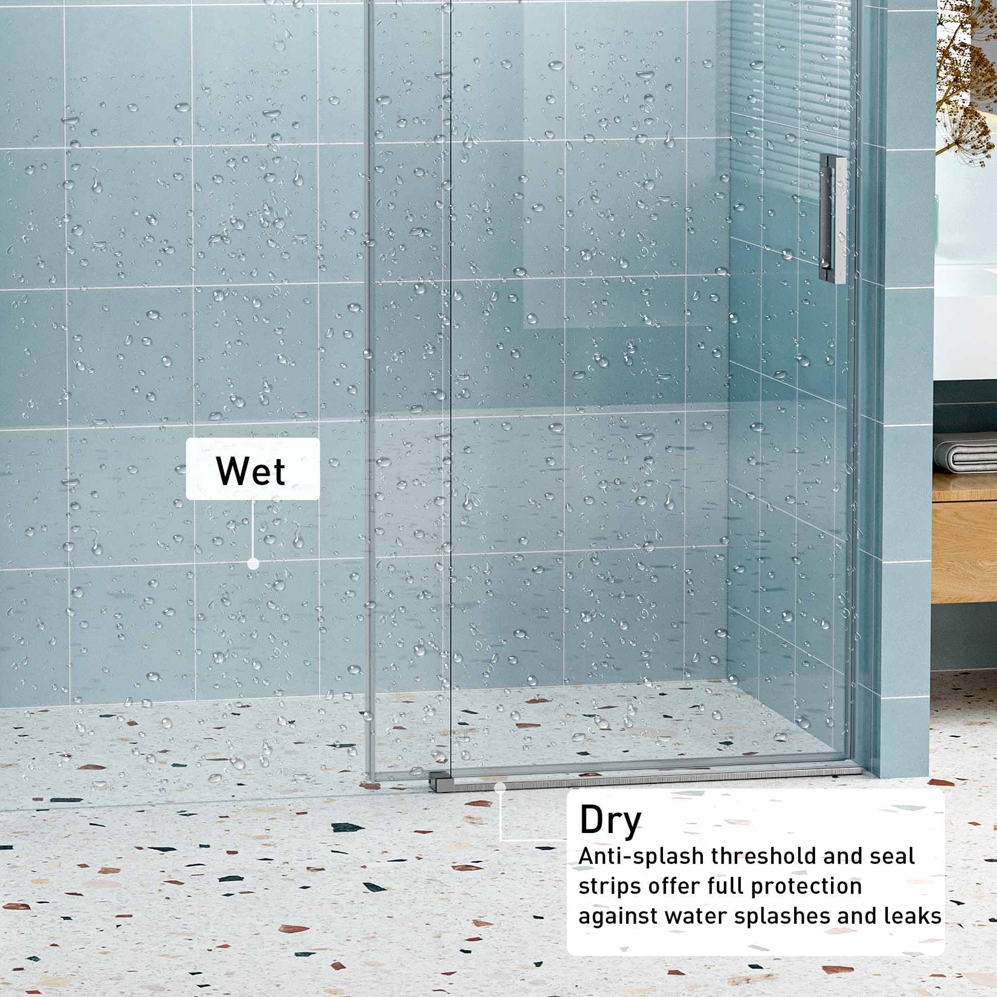 56" 60" W X 76" H Frameless Shower Door Soft Closing Single Sliding, 1 4" 6Mm Tempered Glass With Explosion Proof Coating, 24D01 60Bnx Brushed Nickel Brushed Nickel Tempered Glass