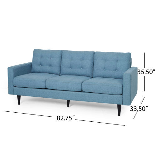 3 Seater Sofa Blue Fabric 3 Seat