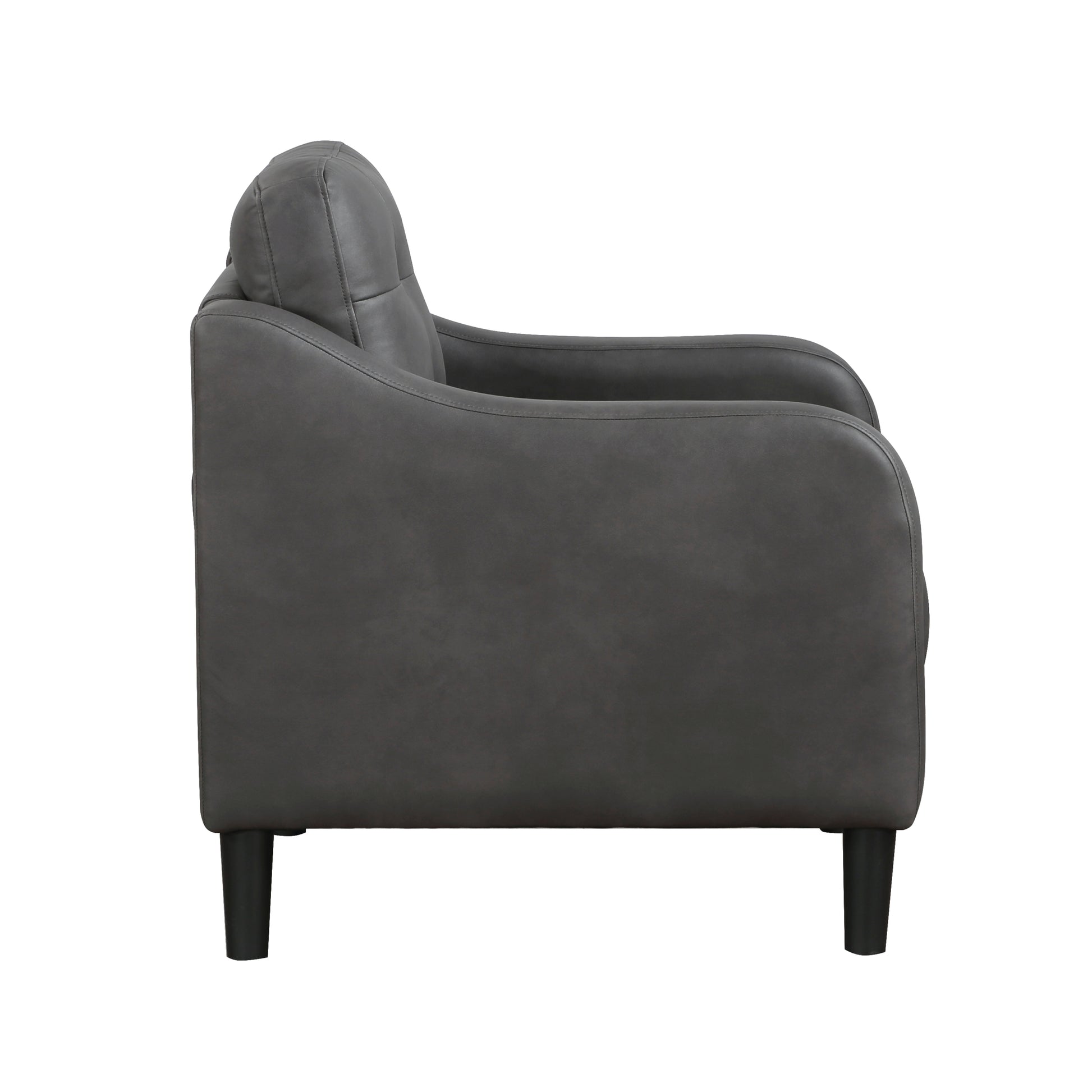 Gray Polished Microfiber Upholstered 1Pc Chair Button Tufted Contoured Arms Solid Wood Frame Casual Living Room Furniture Gray Primary Living Space Traditional,Transitional Solid Wood