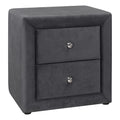 Nightstand, Nightstand, End, Side, Lamp, Storage Drawer, Bedroom, Upholstered, Grey Velvet, Transitional Grey Mdf