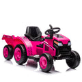 12V Kids Ride On Electric Tractor Black Knight,Kids Ride On Toy.2Wd,Non Skid Tires, Steering Wheel, Foot Pedal,With Removable Storage Tug,Light,Bluetooth,Music,Mp3,Usb,Power Display For Kids Aged 3 . Rose Red 50 99 Lbs Polypropylene