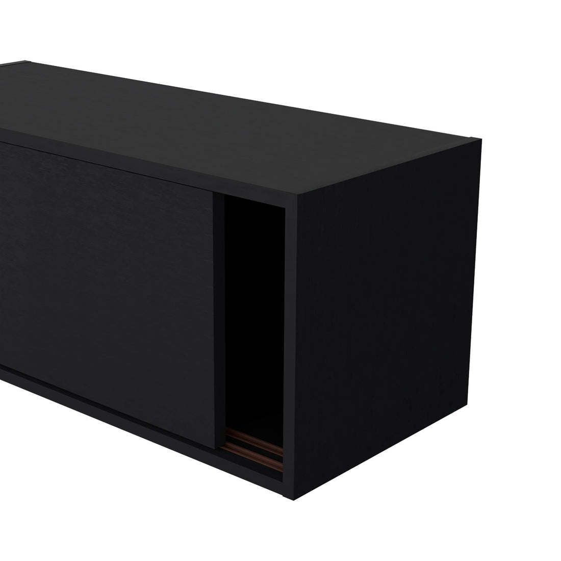 Wall Cabinet 13" H, 2 Sliding Doors, 1 Shelf, Black Black Solid Wood Mdf Engineered Wood