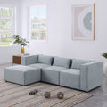 Modular Sofa Grayish Blue Chenille Fabric, Simple And Grand, The Seat And Back Is Very Soft. This Is Also A Knock Down Sofa Grayish Blue Chenille 4 Seat