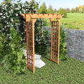 Wooden Arbor, Wedding Arch For Ceremony, Wood Trellis For Plant Climbing, Christmas Decor Pergola For Garden Backyard Yellow Solid Wood