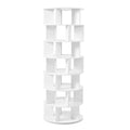 23.6'' Rotating Shoe Rack Tower, 7 Tier Spinning Shoe Shelf With 5 Grids Per Layer, Display Rack, 360 Revolving Shoe Carousel Closet Organizer For Entryway, Living Room, White 7 White Primary Living Space Particle Board