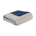 7 Piece Faux Suede Comforter Set Blue Queen Queen Blue Polyester