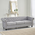 Sofa 3 Seater Grey Fabric 3 Seat