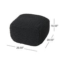 Hollis Knitted Cotton Pouf Cube 20 X 20 X 16 Pouf Dark Grey Cotton