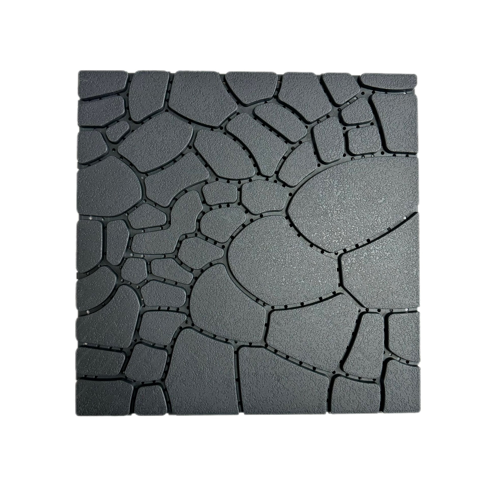 Stone Texture 12" Patio Deck Tiles, Diy Module Interlocking Decking Tiles Floor Tile,Easy And Quick Installation Court Tiles For Porch Poolside Balcony Backyard 44Pcs ,Dark Gray Grey Garden &