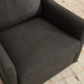 Dark Grey 360 Degree Swivel Rotating Accent Chair With Usb And Magazine Book For Living Room And Hotel Bed Room,Upholstered Accent Chair With Cooper Nail Dark Grey White Primary Living Space American Design,Classic,Modern Pine Foam Wood Fabric
