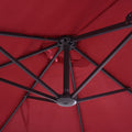 Outsunny Extra Large 15Ft Patio Umbrella, Double Sided Outdoor Umbrella With Crank Handle And Air Vents For Backyard, Deck, Pool, Market, Wine Red Wine Red Steel