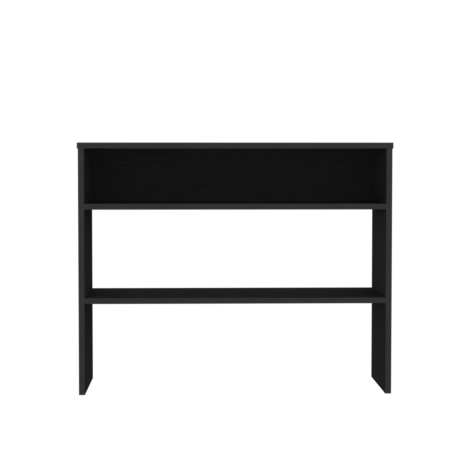 Being 39" Wide 2 Tier Shelf Narrow Console Table, Entryway Table Black Computer Desk Office Modern Freestanding Rectangular Open Storage Computer Tables Rectangular Particle Board