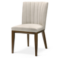 Elmwood Beige Fabric Dining Chair Set Of 2 Beige,Brown Brown Fabric,Solid Wood