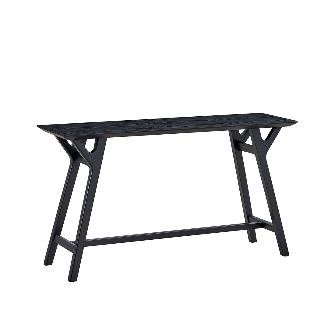 59.06 Inch Entryway Table For Living Room,Narrow Console Table With Solid Wood Legs, Modern Design Mdf Skinny Sofa Table Entrance Table For Hallway, Entrance,Apartment,Black Black Solid Wood Mdf