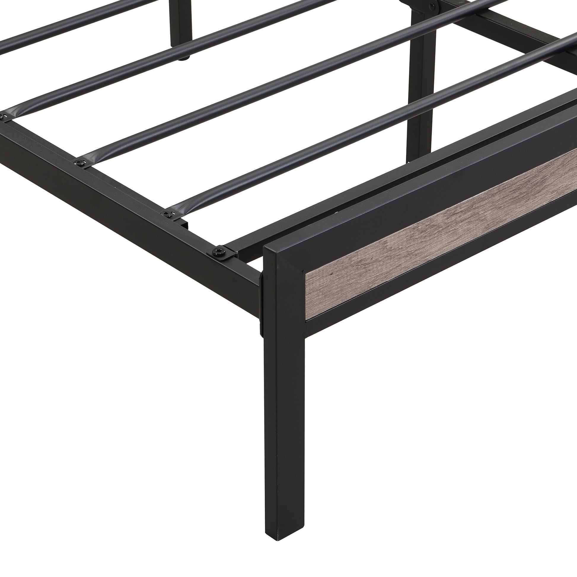 Full Size Metal Platform Bed Frame With Upholstery Storage Function Headboard And Usb Liner And Footboardno Box Spring Needed, Large Under Bed Storage, Easy Assemble Full Beige Black Metal & Wood