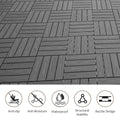 Wood Plastic Composite Deck Tiles Set Of 20Pcs, Composite Decking Resist Rust, Water, Weather, Easy To Diy & Maintain, Indoor&Outdoor,Ideal For Patios, Balconies, Rooftops, Decks, 12X12In Dark Grey Dark Grey Modern Plastic Wood Plastic