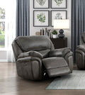Plush Modern Living Room Sofa Set 3Pc Power Reclining Sofa Loveseat Chair Gray Microfiber Upholstery Usb Port Solid Wood Frame Furniture Gray Microfiber Wood Primary Living Space Modern Plywood,Solid Wood 6 Seat